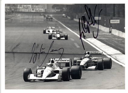 SENNA AYRTON (1960-1994) Brazilian Motor Racing Driver.: SENNA AYRTON (1960-1994) Brazilian Motor Racing Driver. Formula One World Champion 1988, 1990 & 1991. & SCHUMACHER MICHAEL (1969- ) German Motor Racing Driver. Formula One World Champion 1994, 1995, 2