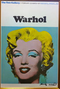 WARHOL ANDY: (1928-1987) American Pop Artist. A good,: WARHOL ANDY: (1928-1987) American Pop Artist. A good, large 20 x 30 colour poster for a Warhol exhibition at The Tate Gallery, 17th February - 28th March 1971, featuring a colour image of Warhol's Mar