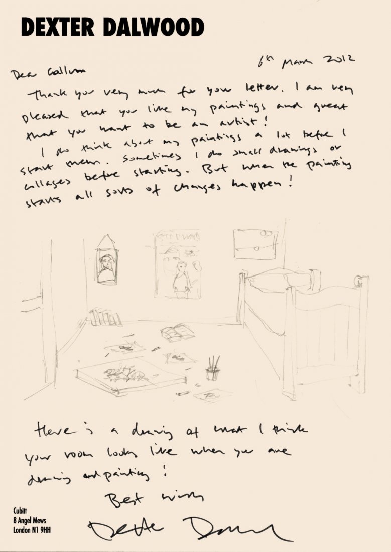 ARTISTS: A good selection of A.Ls.S. etc., by various: ARTISTS: A good selection of A.Ls.S. etc., by various contemporary artists, many written on postcards or greetings cards featuring colour reproductions of the artist's work, including Dexter Dalwood (