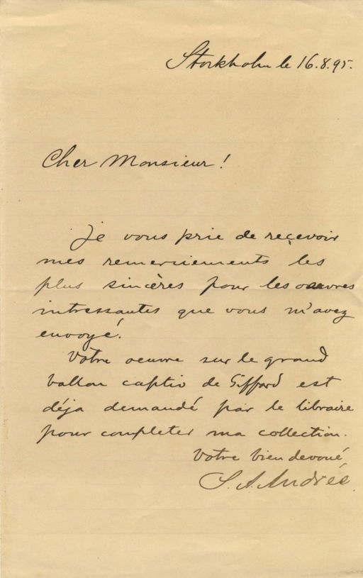 Andree Salomon August 1854 1897 Swedish Aeronaut