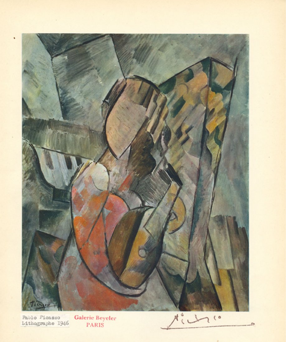 PICASSO PABLO: (1881-1973) Spanish Painter. Signed 8 x: PICASSO PABLO: (1881-1973) Spanish Painter. Signed 8 x 10 colour lithograph by Picasso, featuring a masterwork of the painter (1946). Signed (`PicassoÂ´) in black ink with his name alone to the lowe