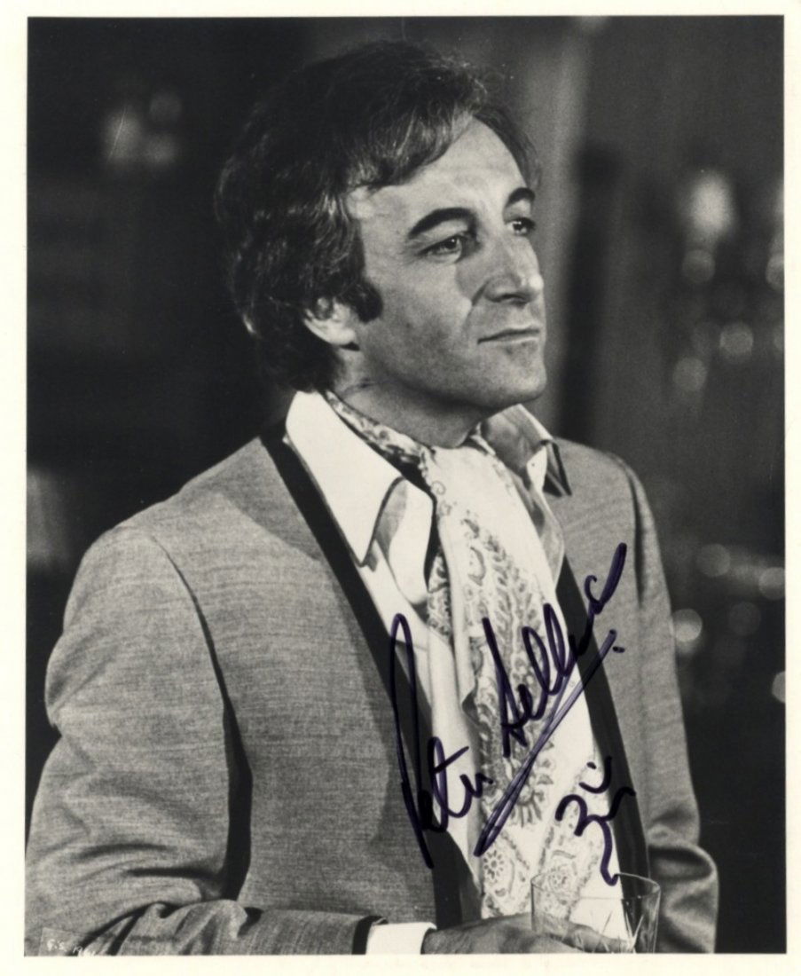 SELLERS PETER: (1925-1980) British Comedian & Actor.: SELLERS PETER: (1925-1980) British Comedian & Actor. Signed 4 x 5 photograph of Sellers standing in a half length pose with a drink in his hand. Signed in bold black ink to a clear area of the image,