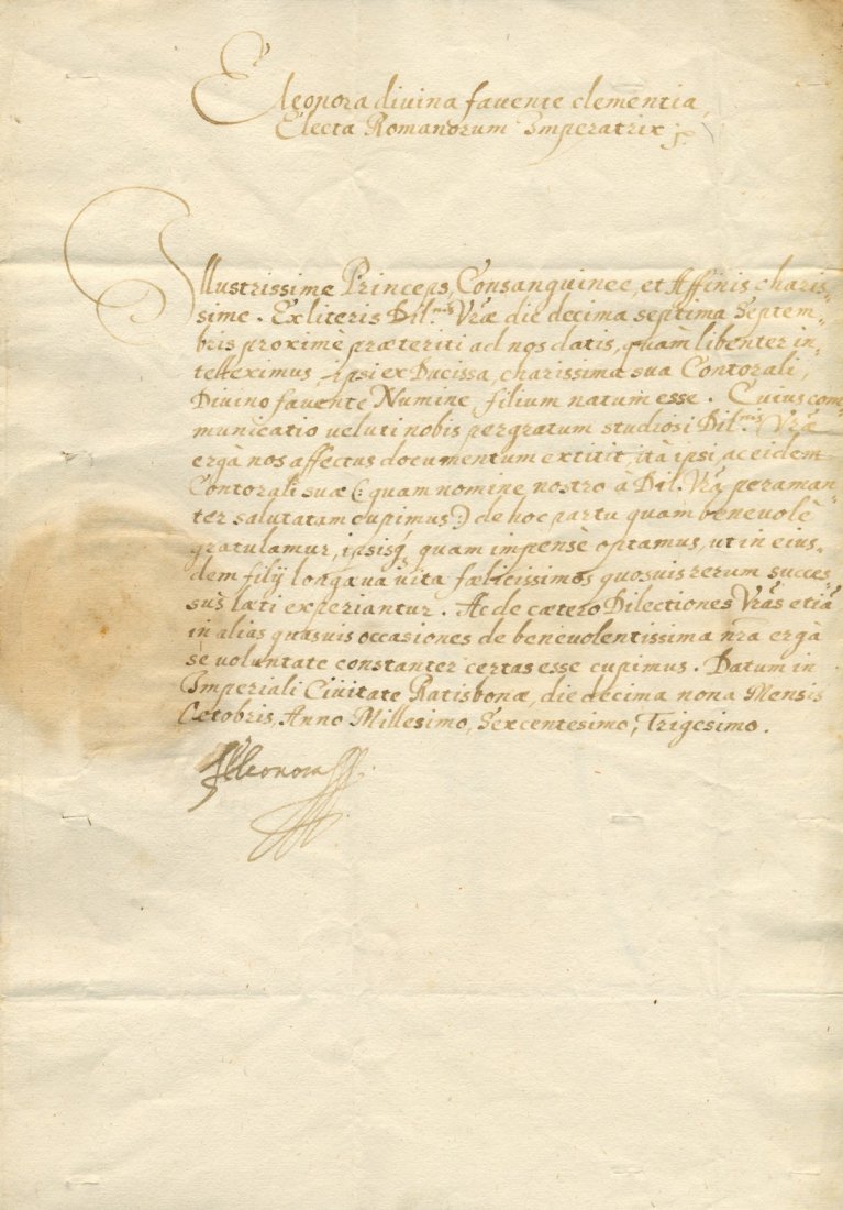 GONZAGA ELEONORA: (1598-1655) Holy Roman Empress (1 of 2)