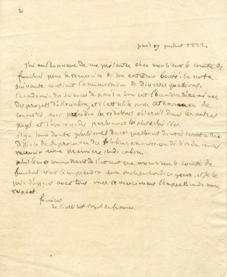 FOURIER JOSEPH: (1768-1830) French Mathematician and (1 of 1)