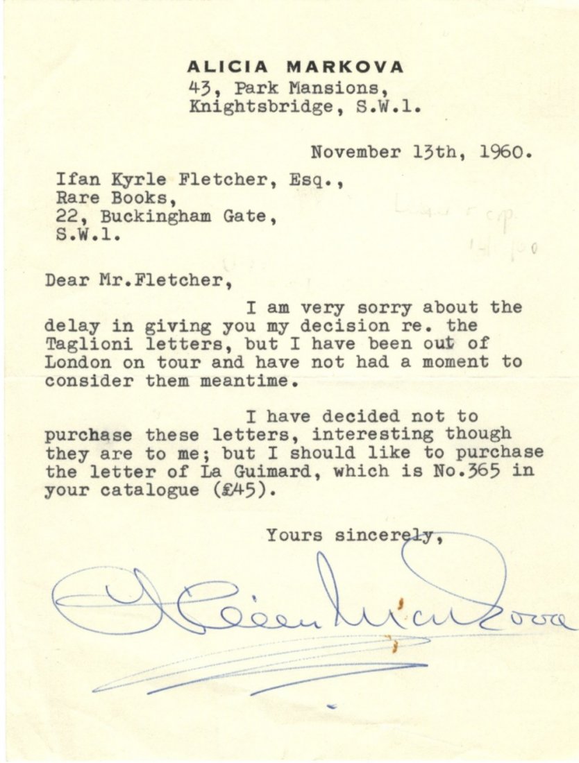 BALLET: Small selection of signed cards, pieces,: BALLET: Small selection of signed cards, pieces, T.Ls.S. (2), a few signed photographs of various sizes etc., by various ballet dancers including Rudolf Nureyev, Margot Fonteyn, Mikhail Baryshnikov, D