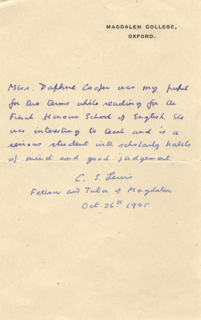 LEWIS C. S: (1893-1963) Irish Novelist & Academic, (1 of 1)