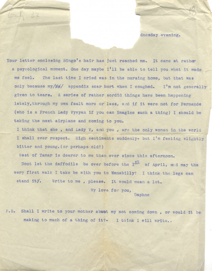 DU MAURIER DAPHNE: (1907-1989) British Author. An (1 of 1)