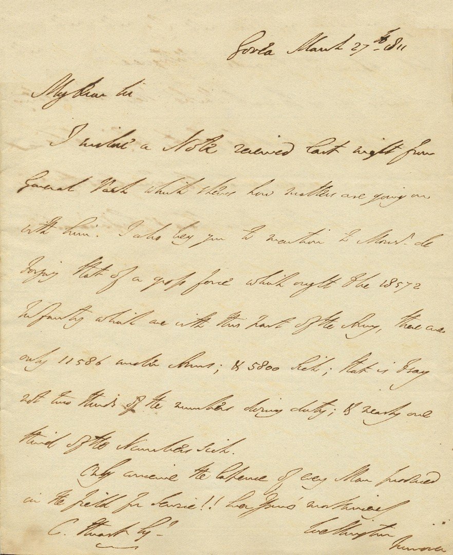 424 WELLINGTON DUKE OF: (1769-1852) Anglo-Irish Field: 424 WELLINGTON DUKE OF: (1769-1852) Anglo-Irish Field Marshal & British Prime Minister 1828-30, 1834. A.L.S., Wellington, two pages, 4to, Goula, 27th March 1811, to Charles Stuart. Wellington encl