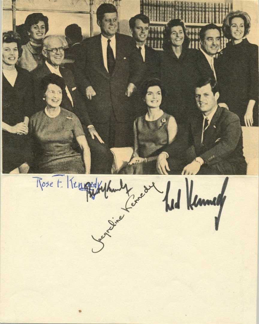 536  KENNEDY FAMILY:  Multiple signed 6 x 7.5 paper (1 of 1)