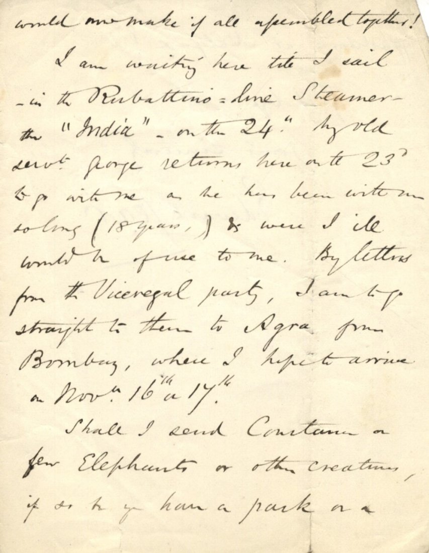 LEAR EDWARD: (1812-1888) English Artist, Illustrator: LEAR EDWARD: (1812-1888) English Artist, Illustrator and Poet. A.L.S., Edward Lear, four pages, 8vo, Genoa, 7th October 1893, to Mrs. Rawson. Lear announces 'I was delighted that Constance was so plea