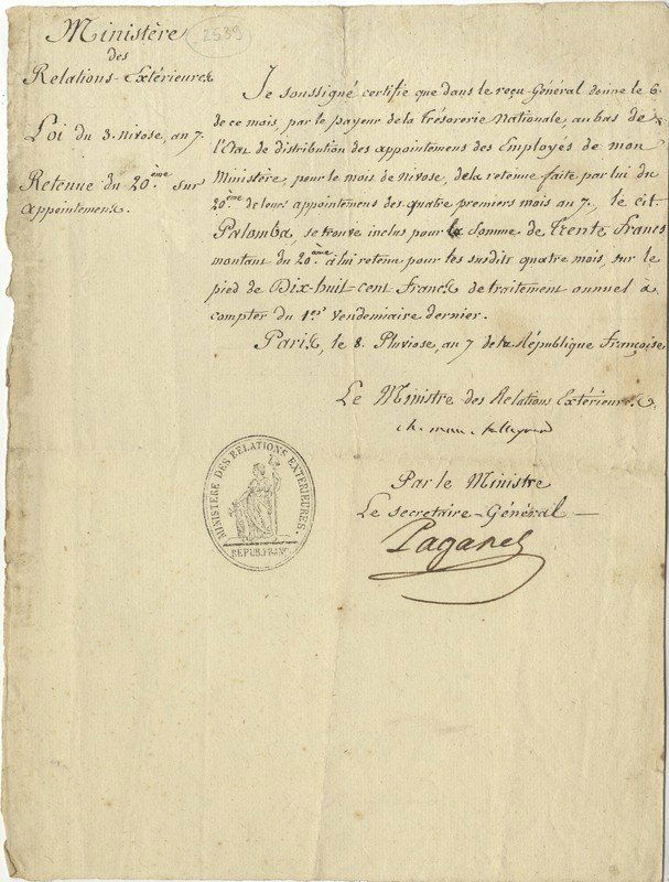 TALLEYRAND-PERIGORD CHARLES MAURICE DE: (1754-1838) (1 of 1)