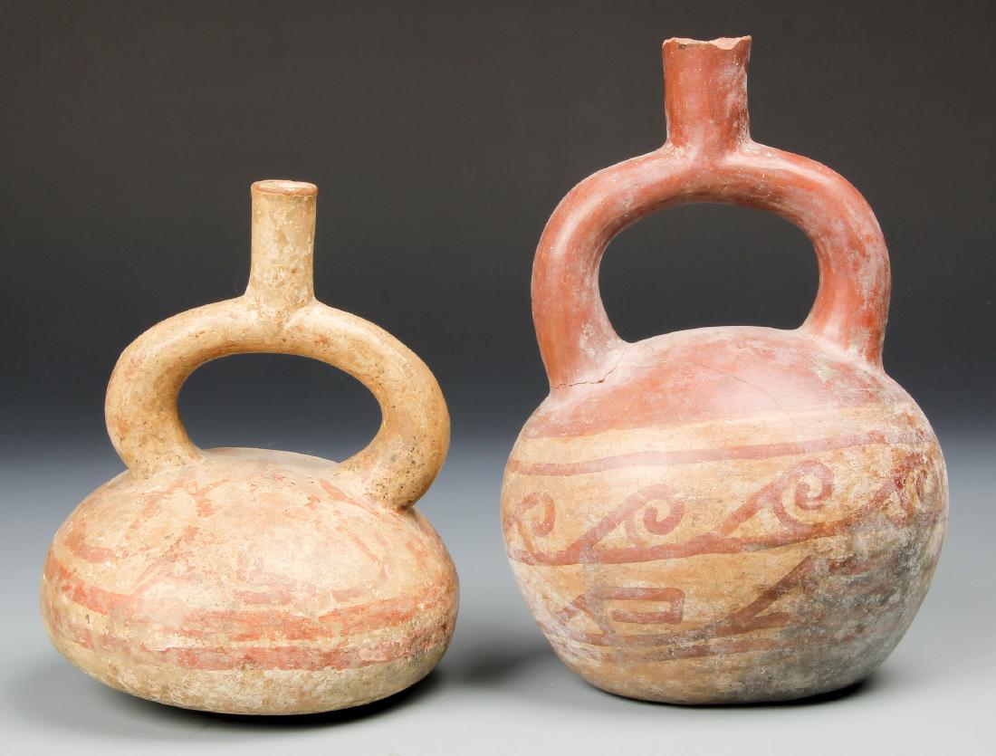 2 Pre Columbian Moche Stirrup Vessels (1 of 3)