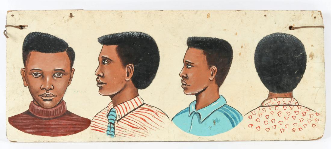 African Hand-painted Coiffeur Sign: 4 Boy Hair Style (1 of 2)