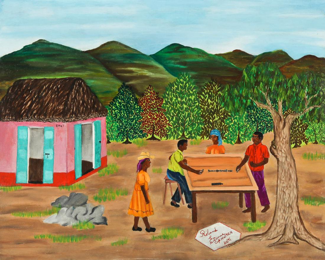 Roland Etienne (Haitian/Cap-Haïtien, 20th c.) Playing (1 of 4)