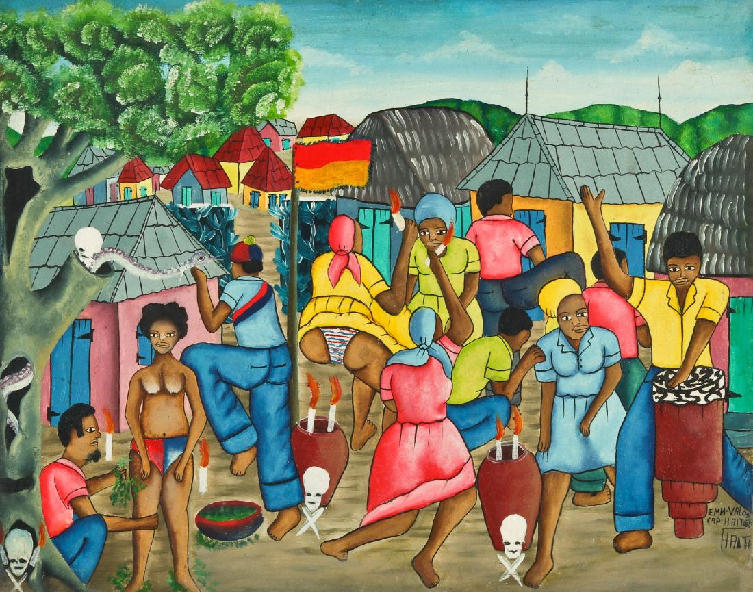 Emm Valcin (Haitian, 20th c.) Vodun Ceremony (1 of 4)