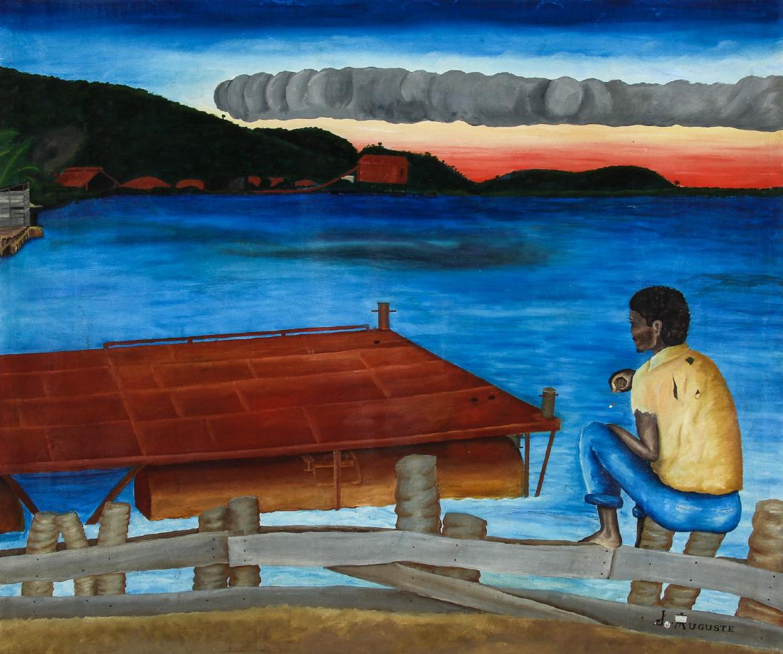 J. Auguste (Haitian, 20th c.) Harbor (1 of 4)