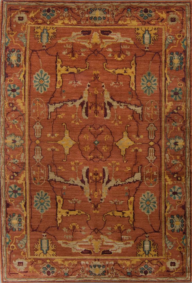 Tibetan Dekyi Rug: 6'3'' x 9'2'': Tibetan Dekyi Rug: 6'3'' x 9'2'' (191 x 279 cm), Nepal, Tibetan knotted with handspun Tibetan wool; 80 knots per square inch. NOTE: Pre-Auction Exhibition: March 25-26, 11am-5pm. Exhibition and Pick U