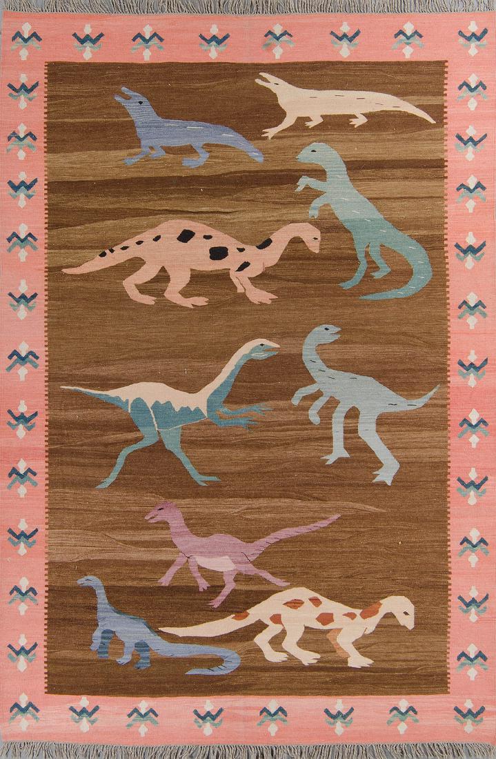 Turkish Folk Kilim: 6'2'' x 9'3'': Turkish Folk Kilim: 6'2'' x 9'3'' (188 x 282 cm), handwoven kilim, natural dyes, handspun wool. NOTE: Pre-Auction Exhibition: March 25-26, 11am-5pm. Exhibition and Pick Up Location: Michaelian and Koh