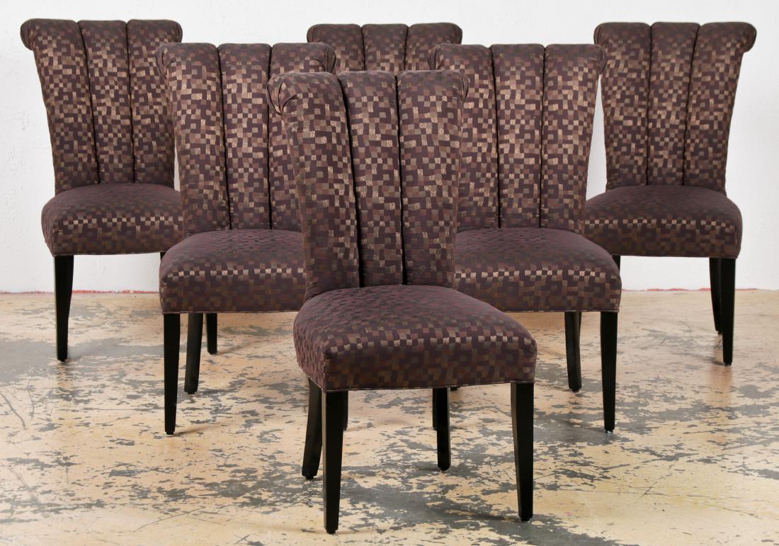 Set of 6 Contemporary Dining Room Chairs: Set of 6 Contemporary Dining Room Chairs. Each size: 41'' x 21'' x 23'' (104 x 53 x 58 cm).