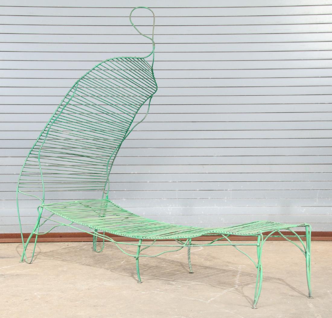 Ajan Daeng (Thailand) Amorphous Wireframe Lounger: Ajan Daeng (Thailand) Amorphous Wireframe Lounger. Painted iron. Size: 68.5'' x 74.5'' x 30'' (174 x 189 x 76 cm).