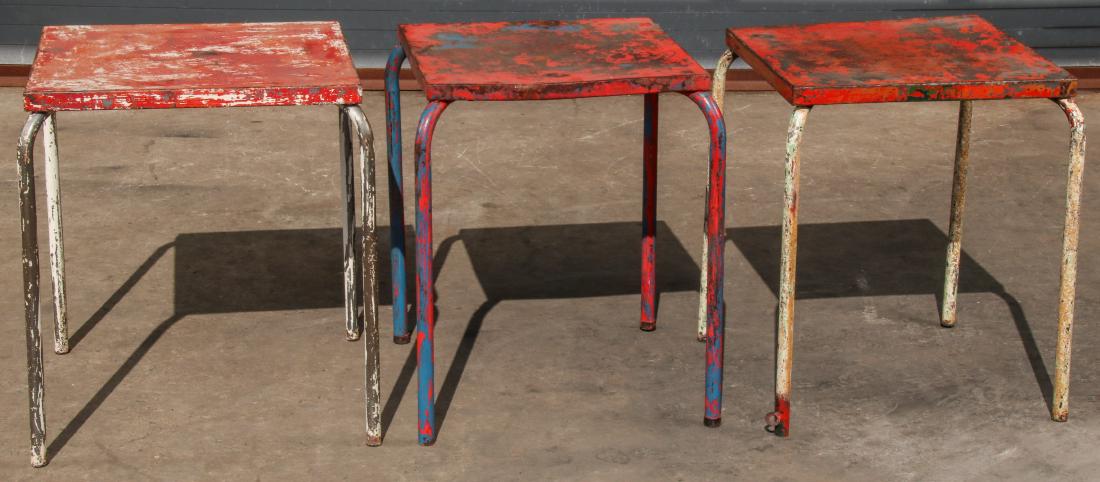 3 French Painted Steel Bistro Tables (1 of 5)