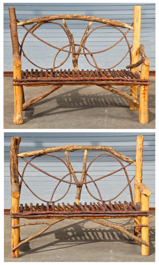 2 Rustic Twig and Vine Benches (1 of 7)