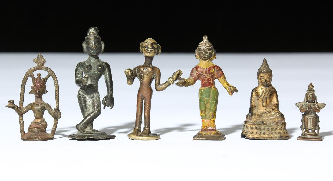 Five Indian Statues/One Buddha, Circa 1750-1900 (1 of 3)