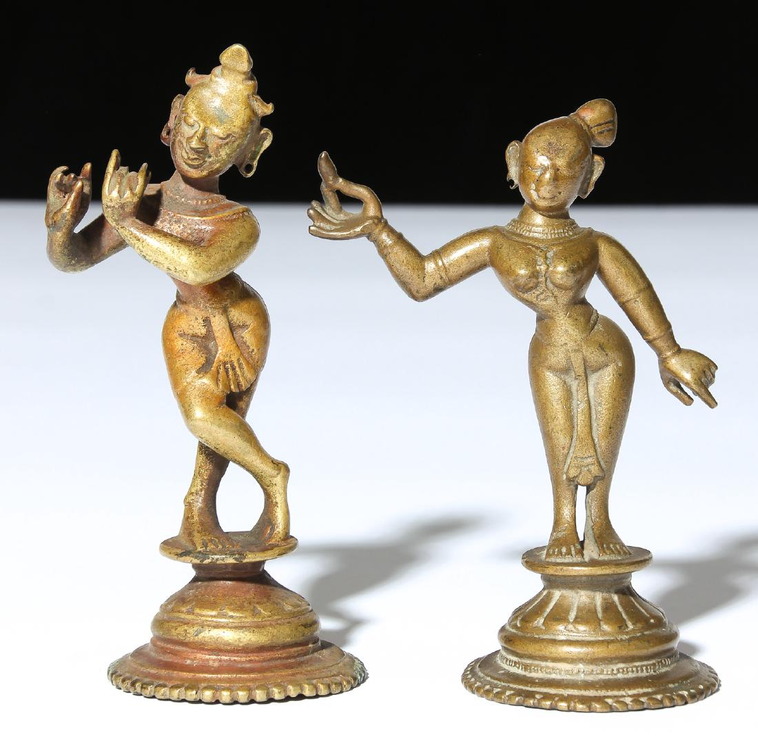 Pair of Bronze Radha/Krishna Statues, Ca. 1800-1850 (1 of 3)