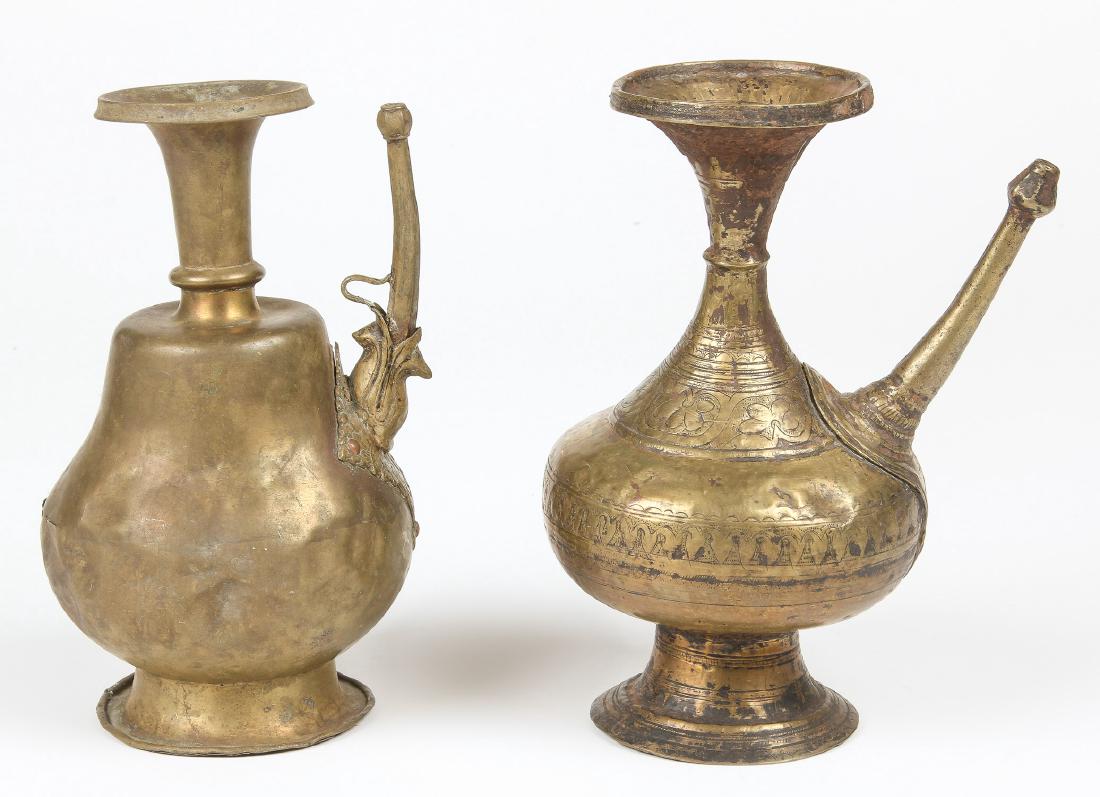 2 Bronze Repousse Holy Water Ewers, 18th C (1 of 3)