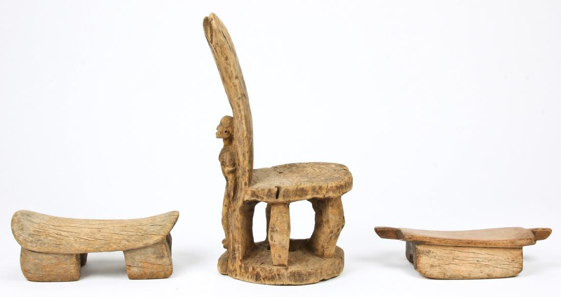 Group of 3 African Lobi Stools (1 of 4)
