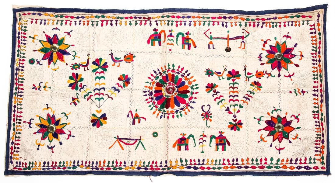 Vintage Embroidered Textile/Wall Hanging, India (1 of 5)
