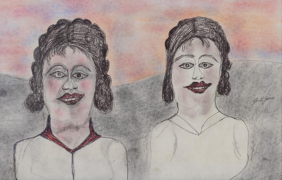 S.L. Jones (1901-1997) Portrait of 2 Ladies (1 of 4)