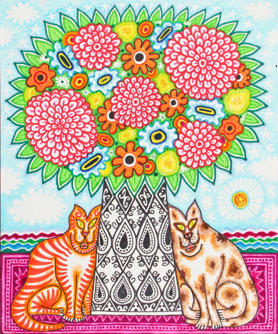 Rex Clawson (1929-2007) Two Cats (1 of 4)