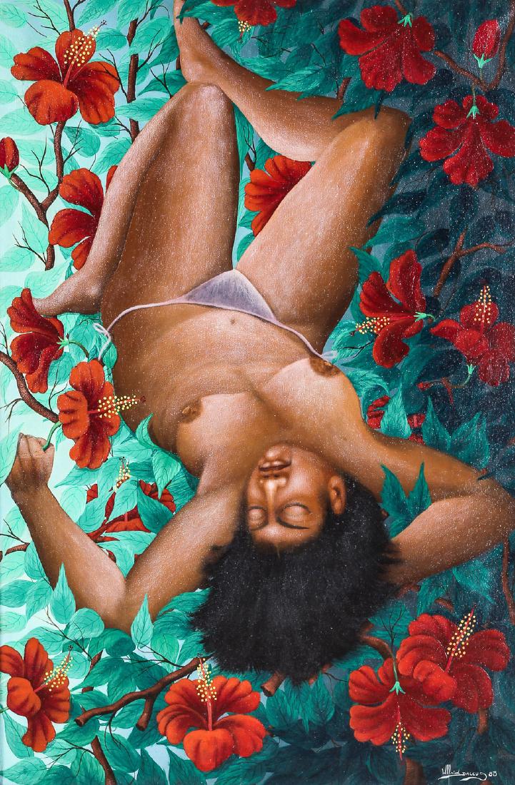Wilfred Daleus (Haitian, 20th c.) Beauty Sleep, 1983 (1 of 5)