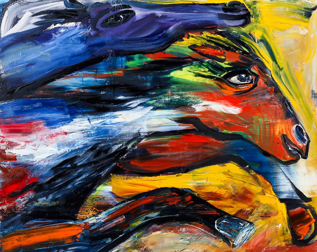 Alfred Ortega (American, 20th c.) "Horses" (1 of 5)