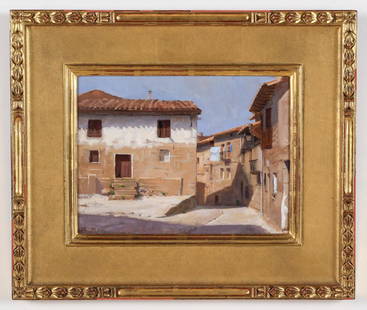 Jacob Collins (b. 1964) "Calle Des Hornes #2": Jacob Collins (American, b. 1964) "Calle Des Hornes #2", 2000, oil painting on wood panel, signed and dated. In a gold leaf frame. Provenance: Private Collection, acquired at John Pence Gallery, San F