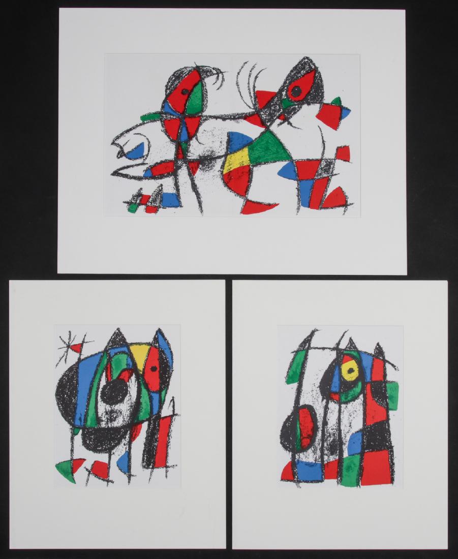 Joan Miro (1893-1983) 3 Color Lithographs (1 of 10)