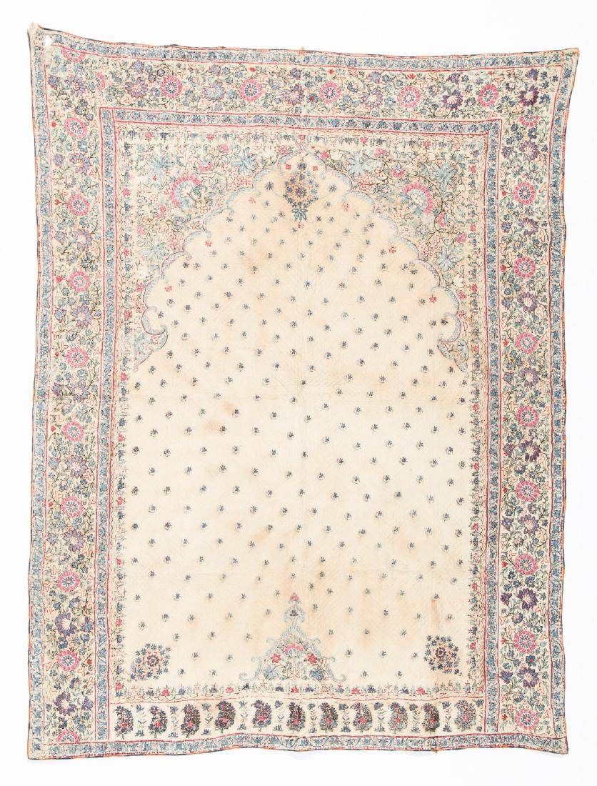 Antique Silk Embroidered Persian Prayer Panel (1 of 5)