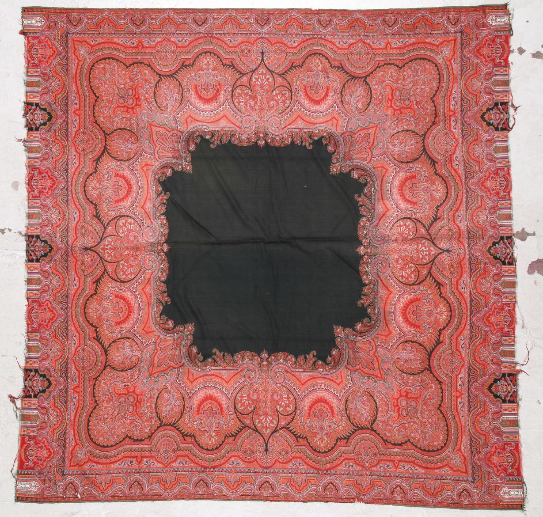 Antique Continental Paisley Wool Shawl (1 of 5)