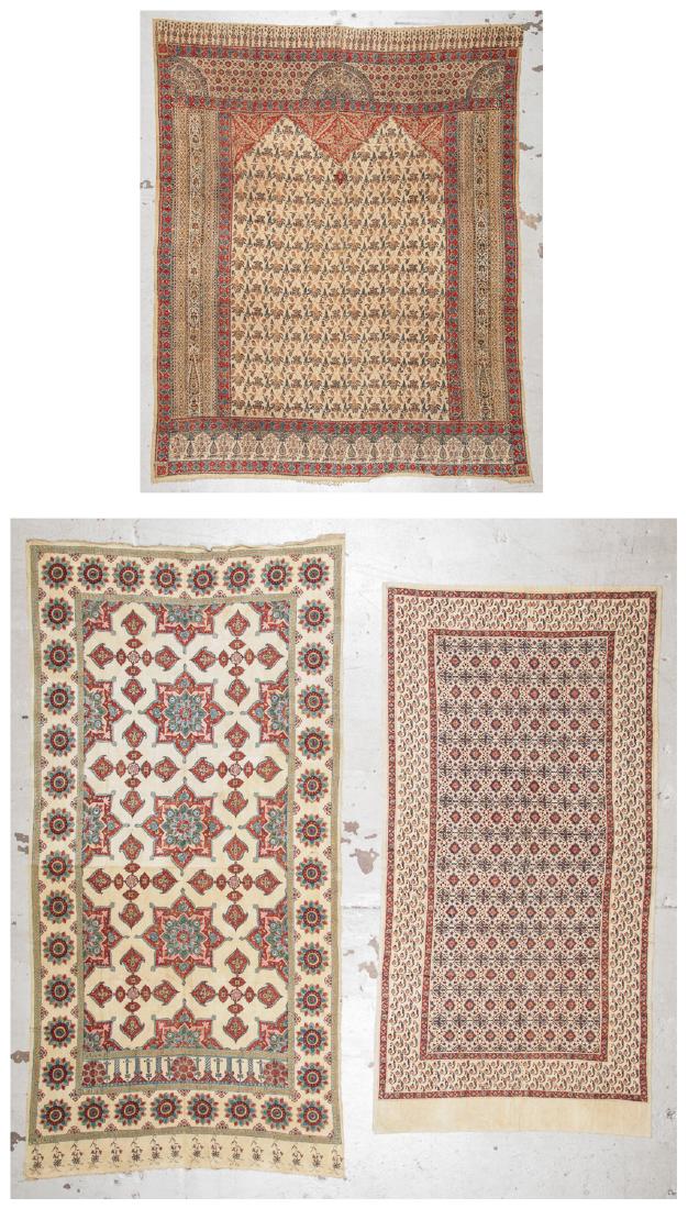 3 Antique Persian Block Printed Cotton Hangings (1 of 10)