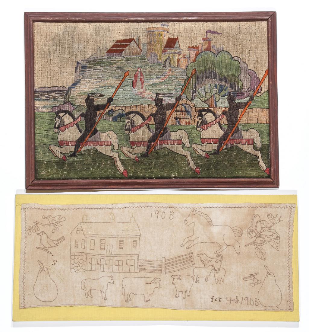 2 Antique American and Continental Embroideries (1 of 5)