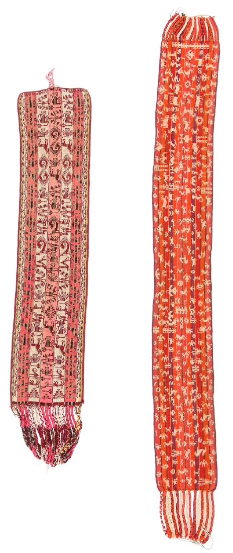 2 Bolivian Wide Panel Belts/Faja, Early 20th C (1 of 7)