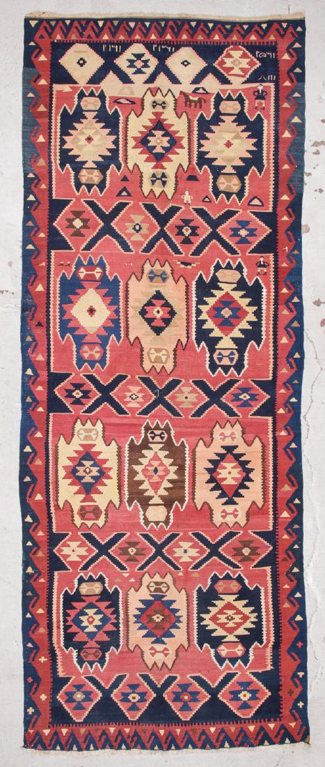 Caucasian Avar Kilim: 5'5'' x 14' (165 x 427 cm) (1 of 7)