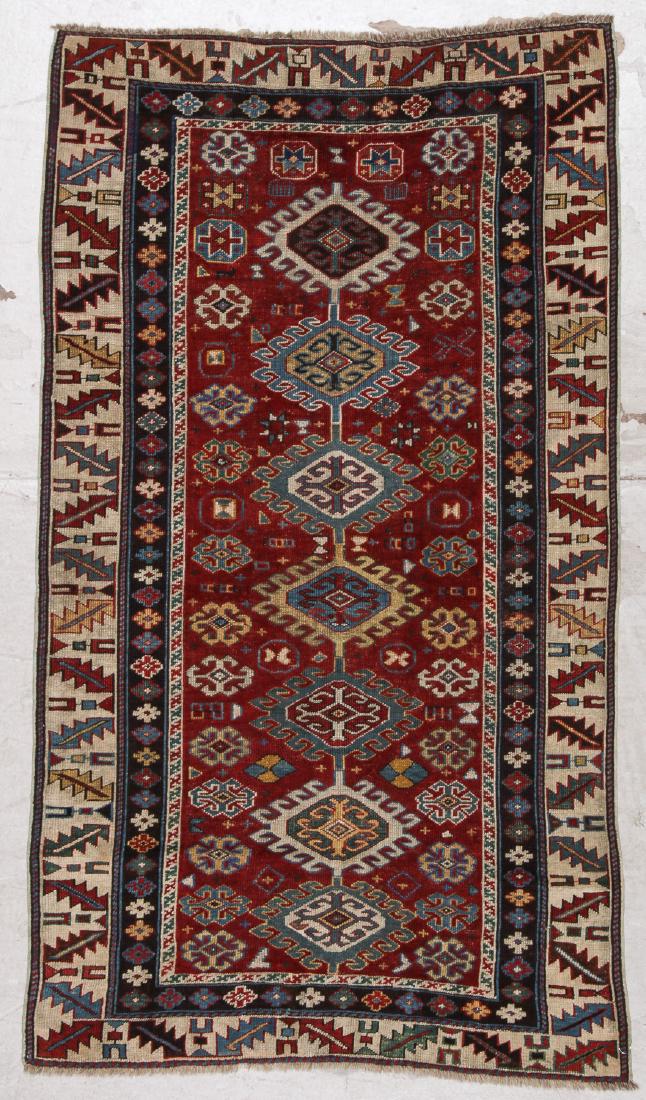 Antique Shirvan Rug: 3'5'' x 5'6'' (104 x 168 cm) (1 of 6)