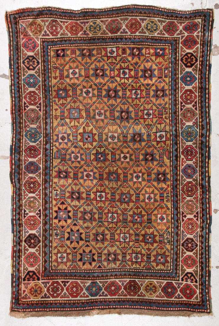 Antique Kazak Gendje Rug: 4'4'' x 6'6'' (132 x 198 cm) (1 of 6)