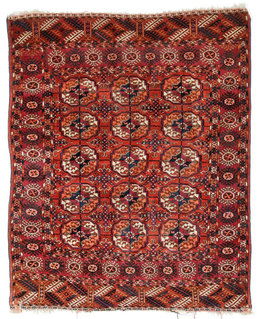 Antique Tekke Rug: 3'7'' x 4'4'' (109 x 132 cm) (1 of 4)