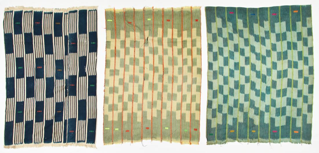 3 Vintage West African Indigo Cloths (1 of 1)