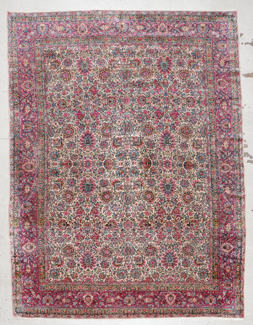 Antique Ivory Ground Kerman Rug: 8'9'' x 11'8'' (267 x (1 of 5)