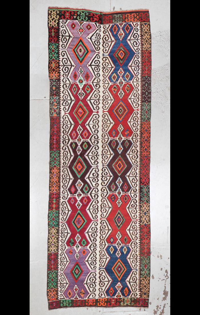 Antique Central Anatolian Kilim: 5'8'' x 16' (173 x 488: Antique Central Anatolian Kilim: 5'8'' x 16' (173 x 488 cm), Turkey, early 20th c. This item ships via UPS in the 48 states for $150.