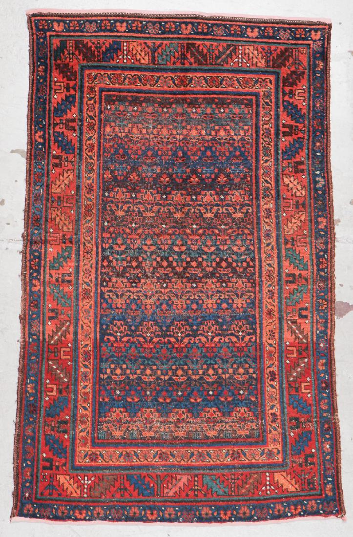 Antique West Persian Kurd Rug: 4'2'' x 6'8'' (127 x 203 (1 of 6)
